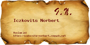 Iczkovits Norbert névjegykártya